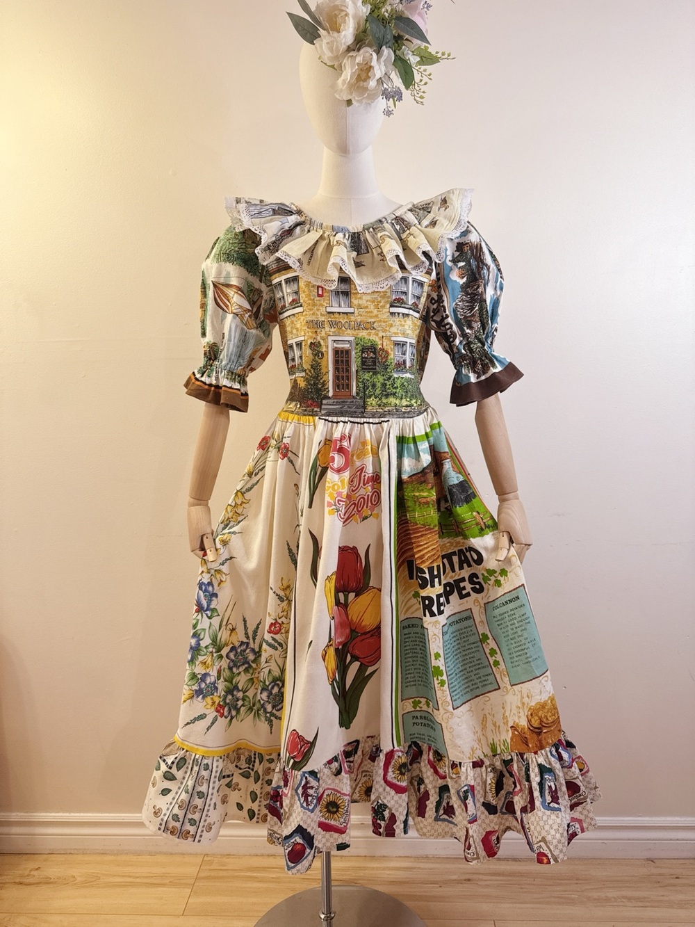 One-of-a-Kind Tailor-Made Vintage Tea Towel Dress 🌷✨